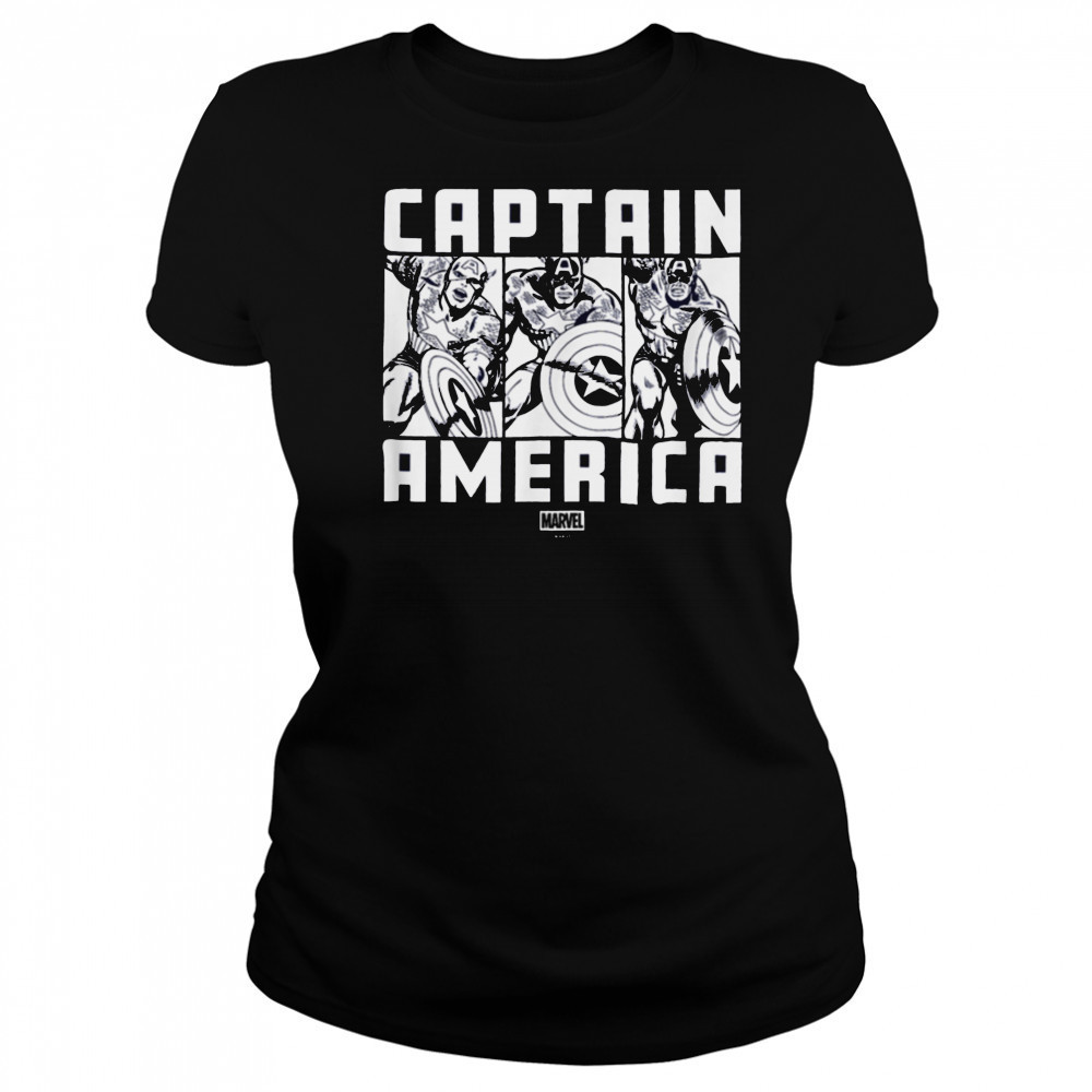 Marvel Captain America in Action Tri Panel T Shirt Women's T-shirt