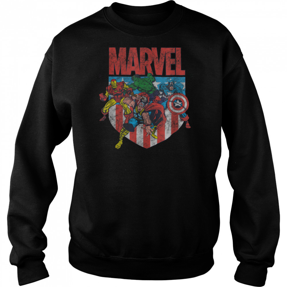 Marvel Comics Retro Classic 4th Of July Avengers Distressed T Shirt Sweatshirt