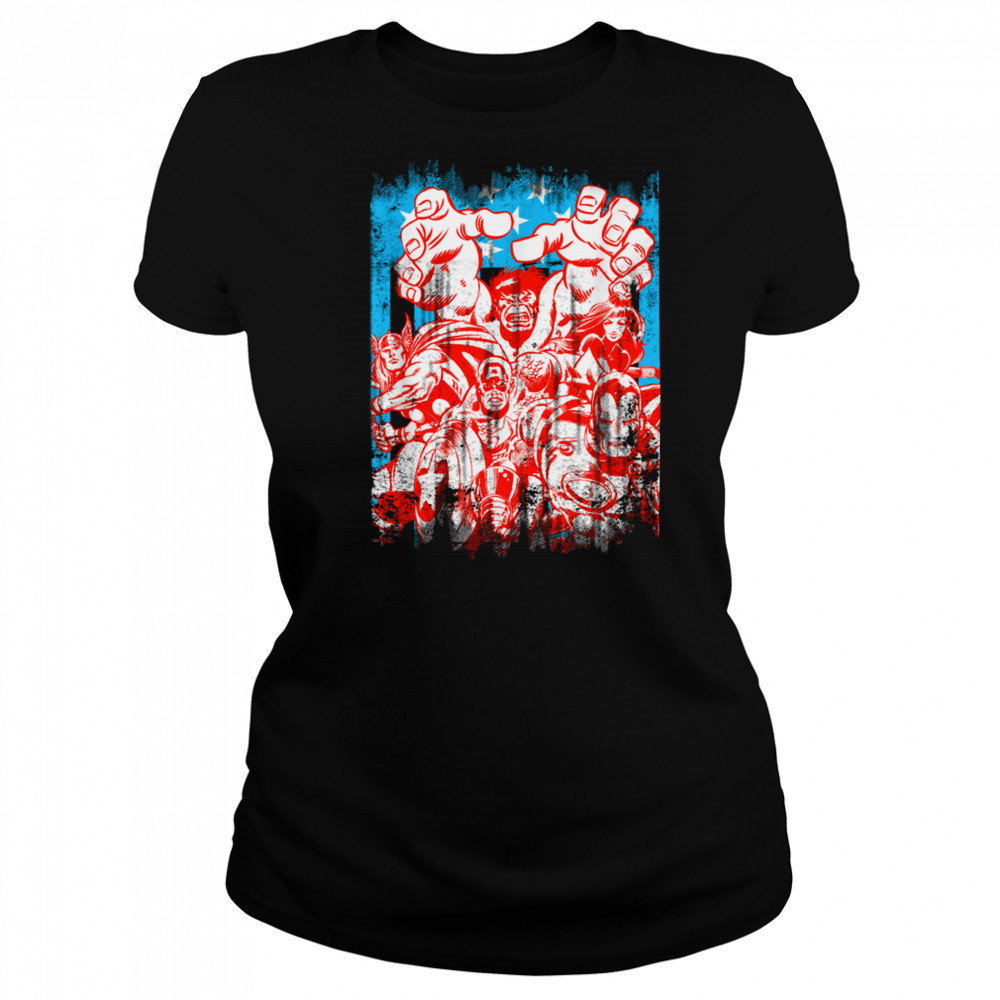 Marvel Comics Retro Classic 4th Of July Distressed Poster T Shirt Women's T-shirt