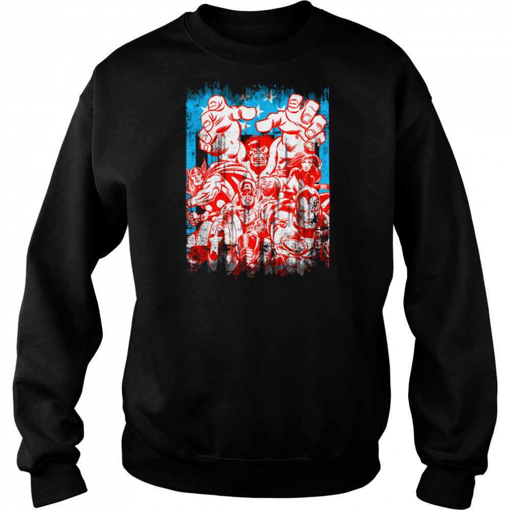 Marvel Comics Retro Classic 4th Of July Distressed Poster T Shirt Sweatshirt