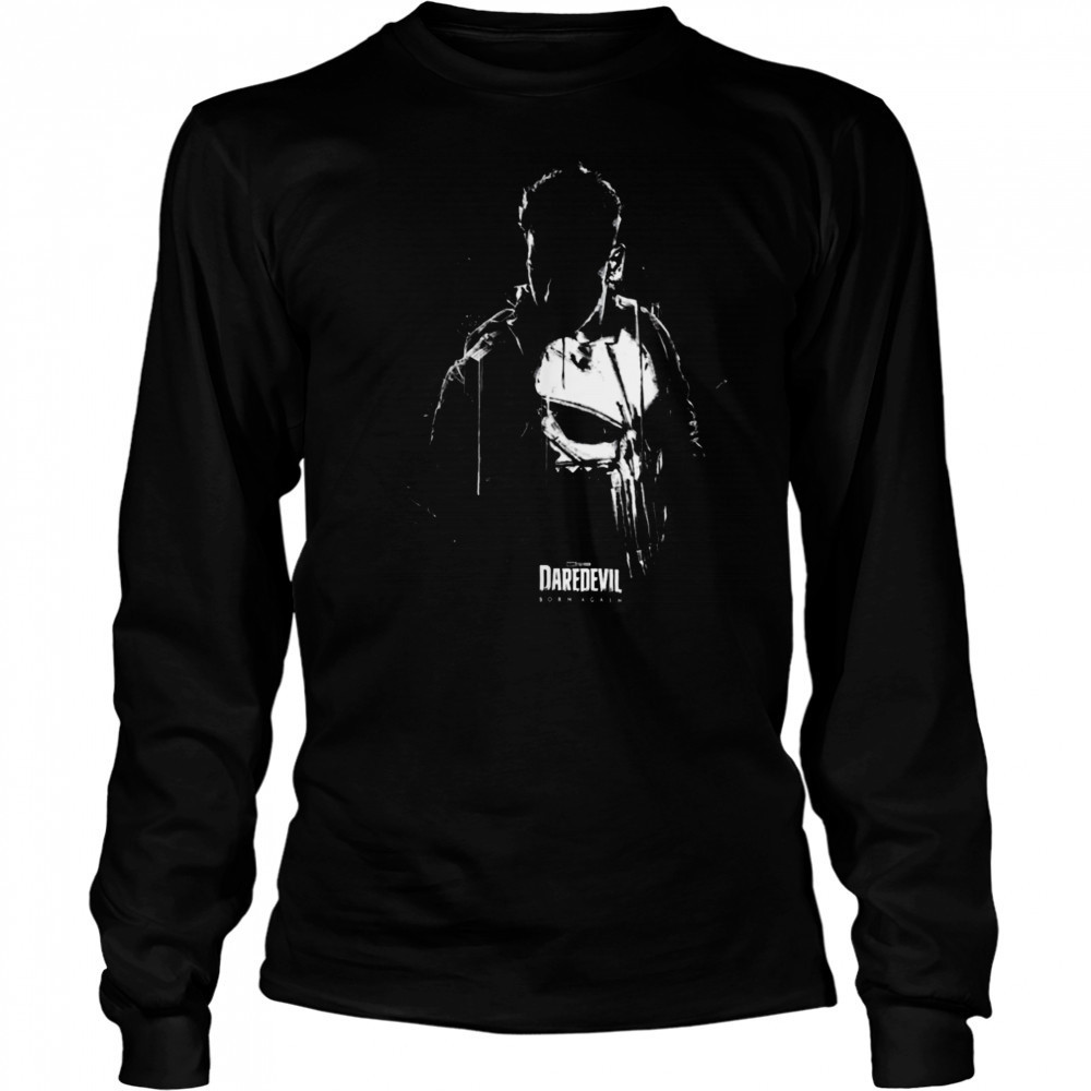 Marvel Daredevil Born Again The Punisher Silhouette T Shirt Long Sleeved