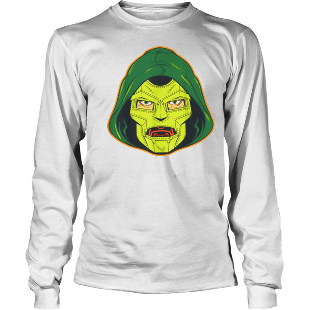 Marvel Doctor Doom Halloween Retro Vintage Mask Costume T Shirt Long Sleeved