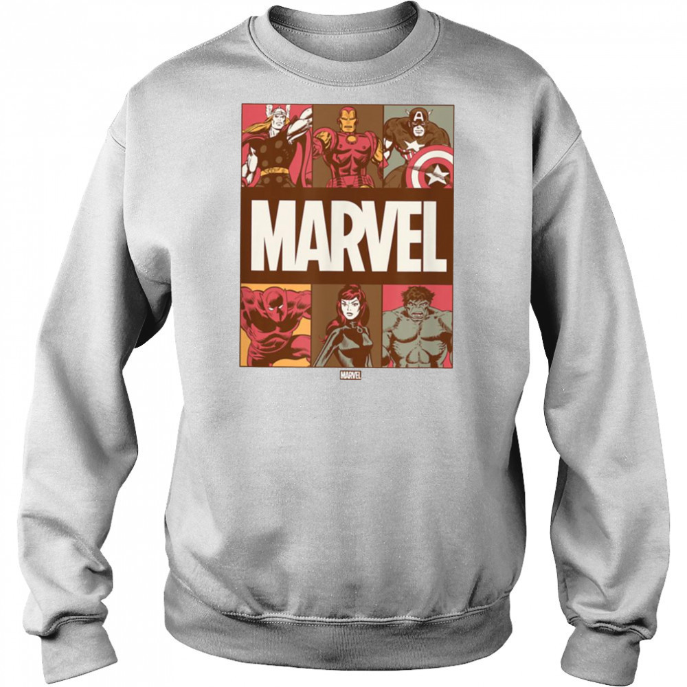 Marvel Fall Color Grid T Shirt Sweatshirt