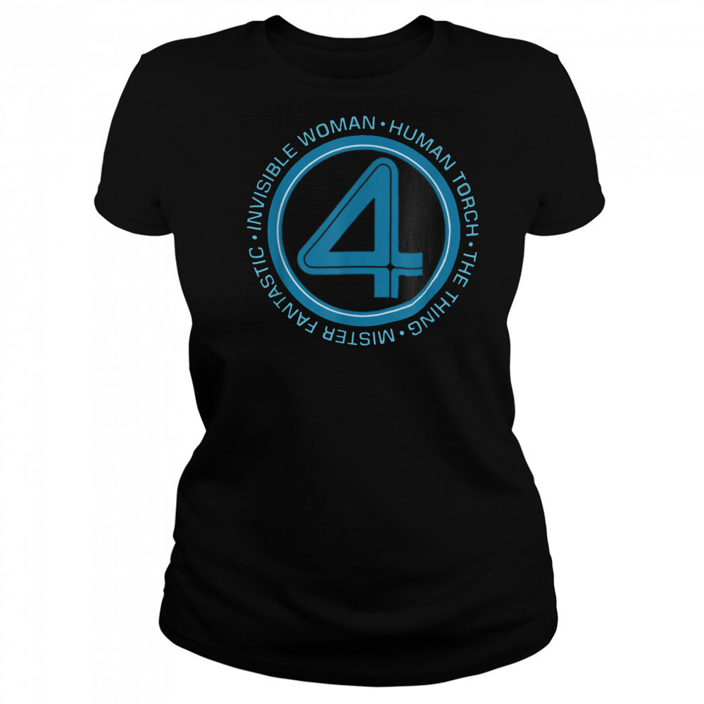 Marvel The Fantastic Four_ First Steps Team Names 4 Logo T Shirt Women's T-shirt