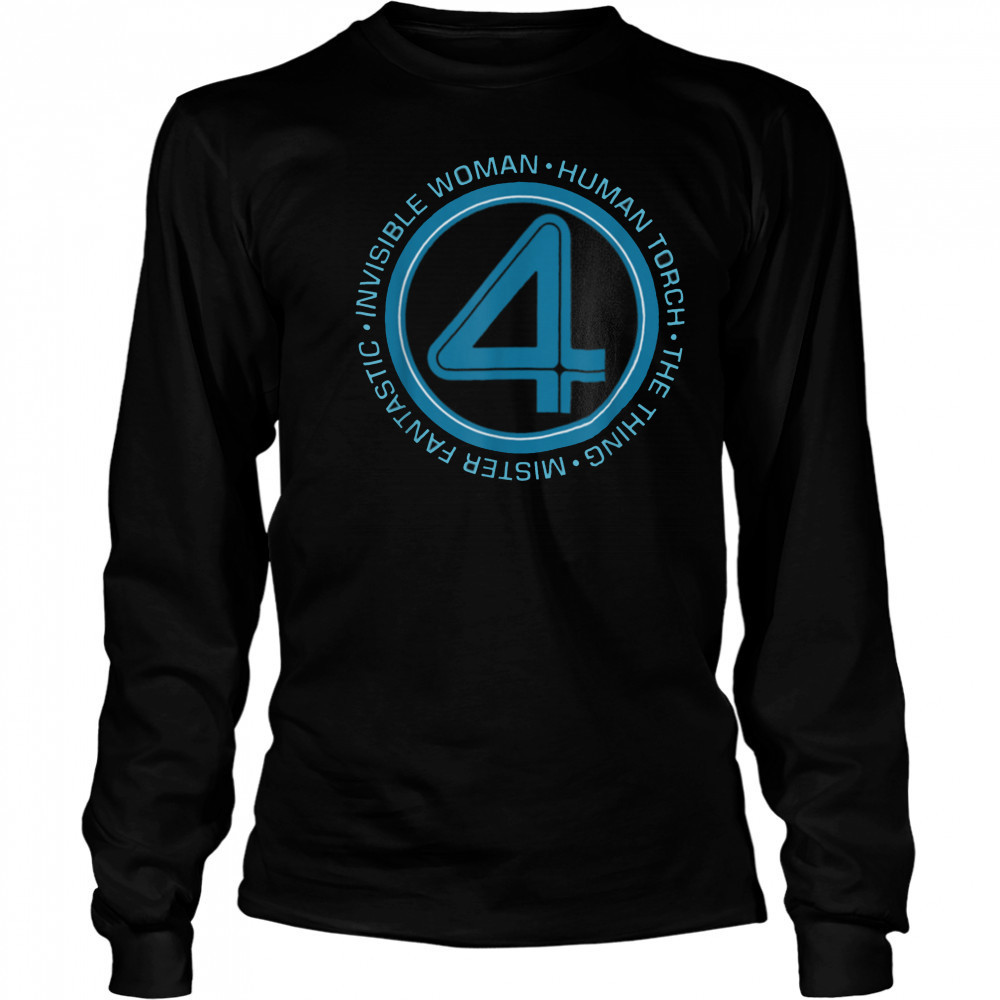 Marvel The Fantastic Four_ First Steps Team Names 4 Logo T Shirt Long Sleeved