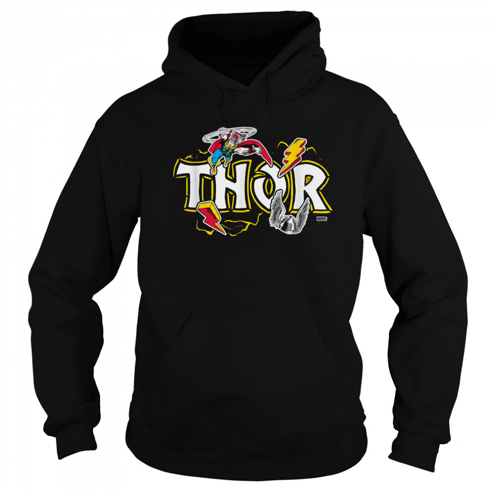 Marvel Thor Dimensional Sticker Motive T Shirt Hoodie