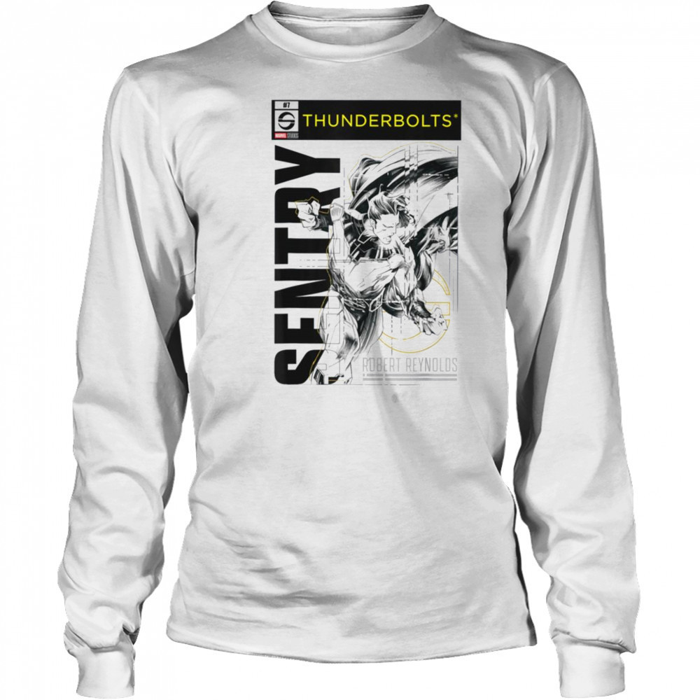 Marvel Thunderbolts Robert Reynolds Sentry Sketch Poster T Shirt Long Sleeved