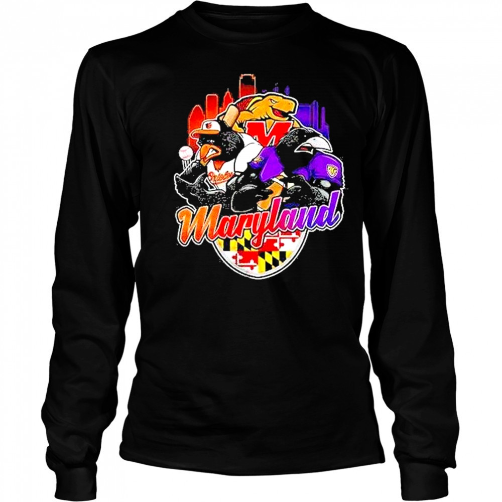 Maryland Sports Team Mascot Shirt Long Sleeved