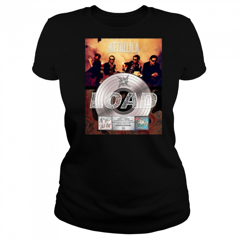 Metallica Load Platinum Award Plaque Signed Shirt Women's T-shirt