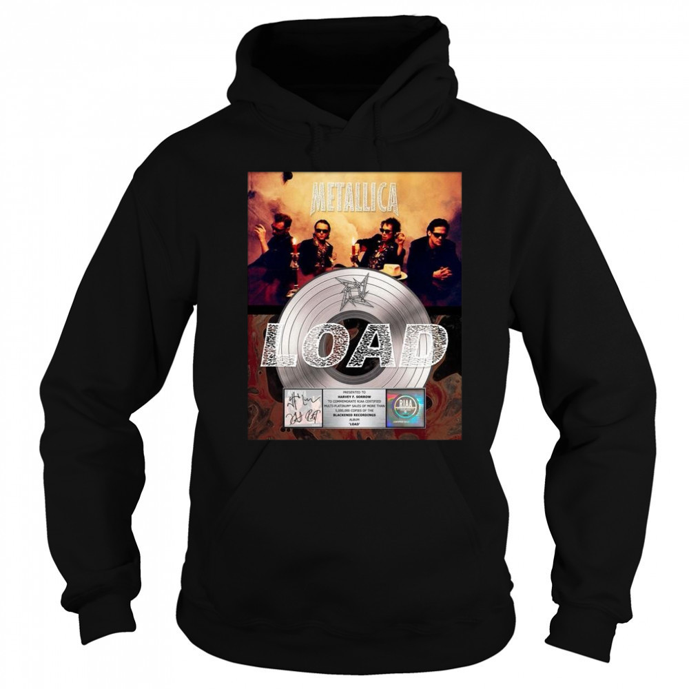 Metallica Load Platinum Award Plaque Signed Shirt Hoodie