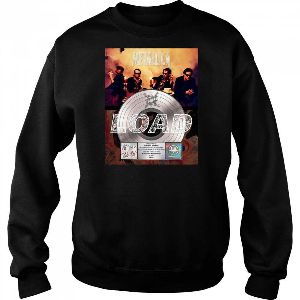 Metallica Load Platinum Award Plaque Signed Shirt Sweatshirt