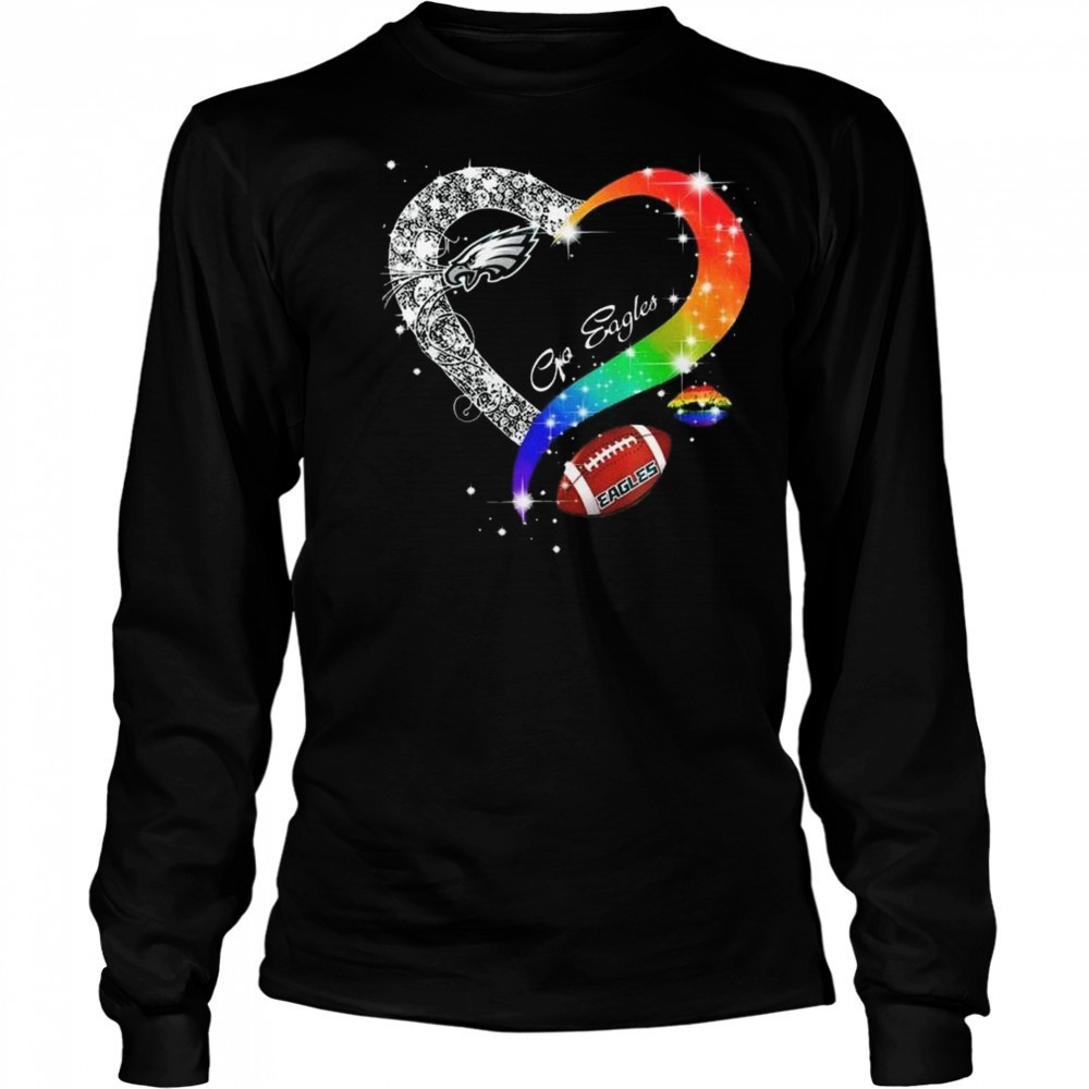 Philadelphia Eagles 2025 LGBT Pride Day Go Eagles Vintage Shirt Long Sleeved