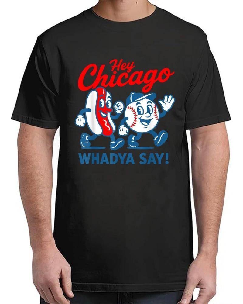 Hey Chicago Whadya Say Baseball and Hot Dog 4th of July T-Shirt Women's T-shirt
