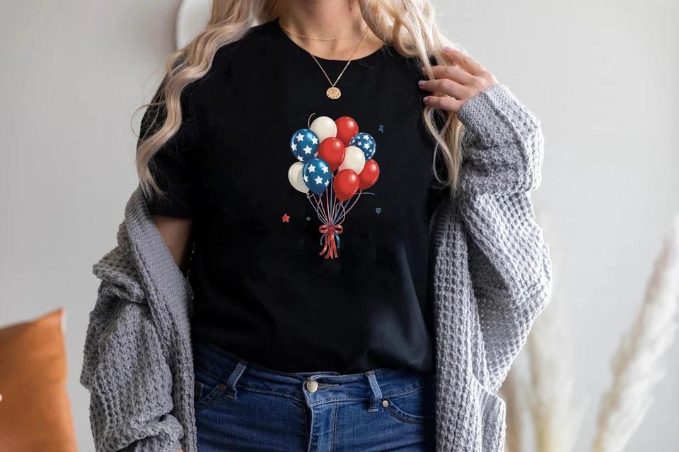 Patriotic Balloon Shirt – 4th of July Celebration Tee Women's T-shirt