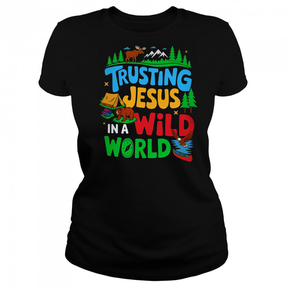 Christian VBS Trusting Jesus In A Wild World Summer Camping shirt Women's T-shirt