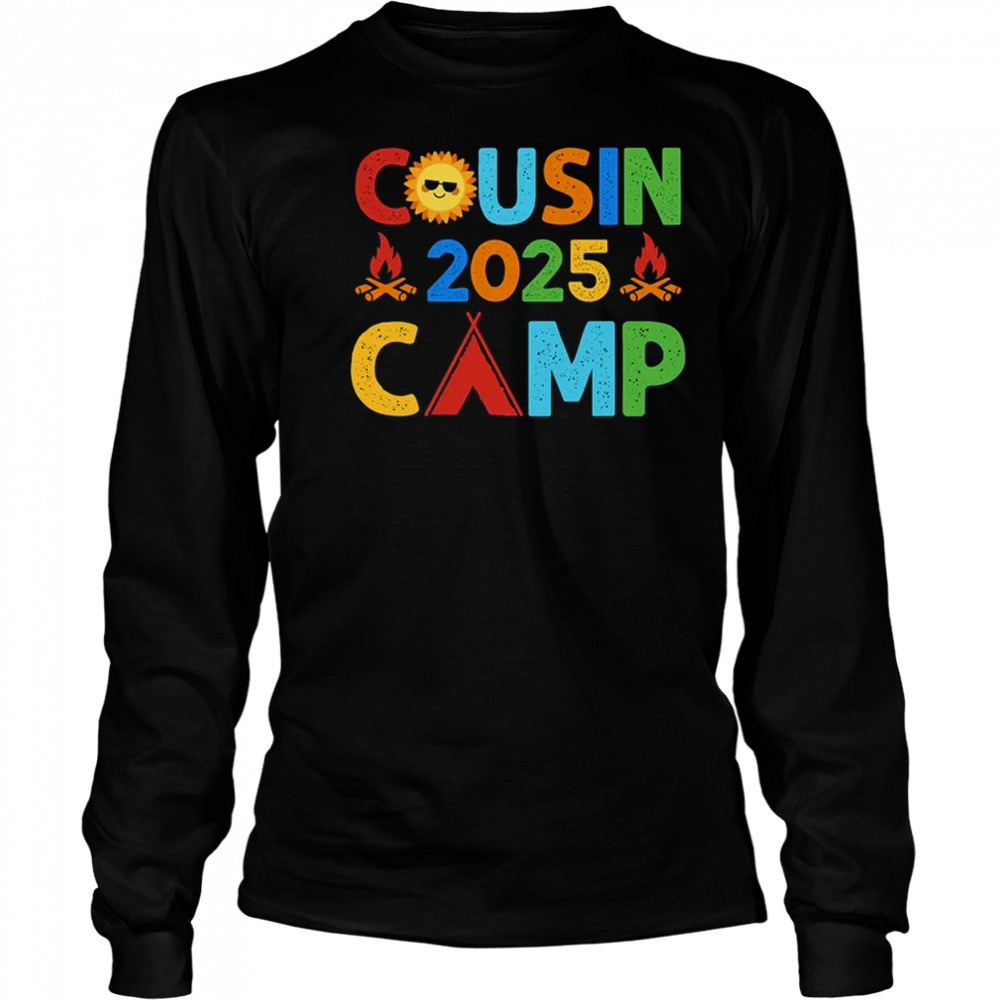 Cousin Camp 2025 Camping Crew Summer Vacation Cousin shirt Long Sleeved