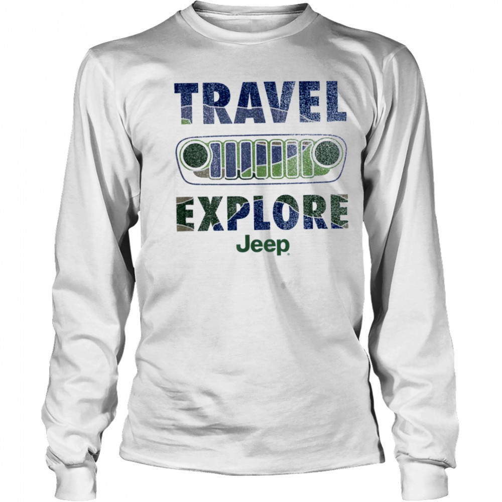 Jeep June Travel Explore Officially Licensed T Shirt Long Sleeved