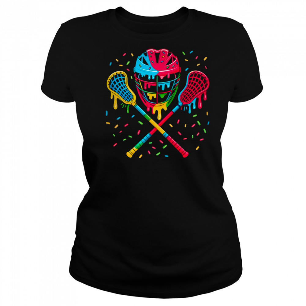 Lacrosse Drip Lax Sticks Helmet Melting Ice Cream shirt Women's T-shirt
