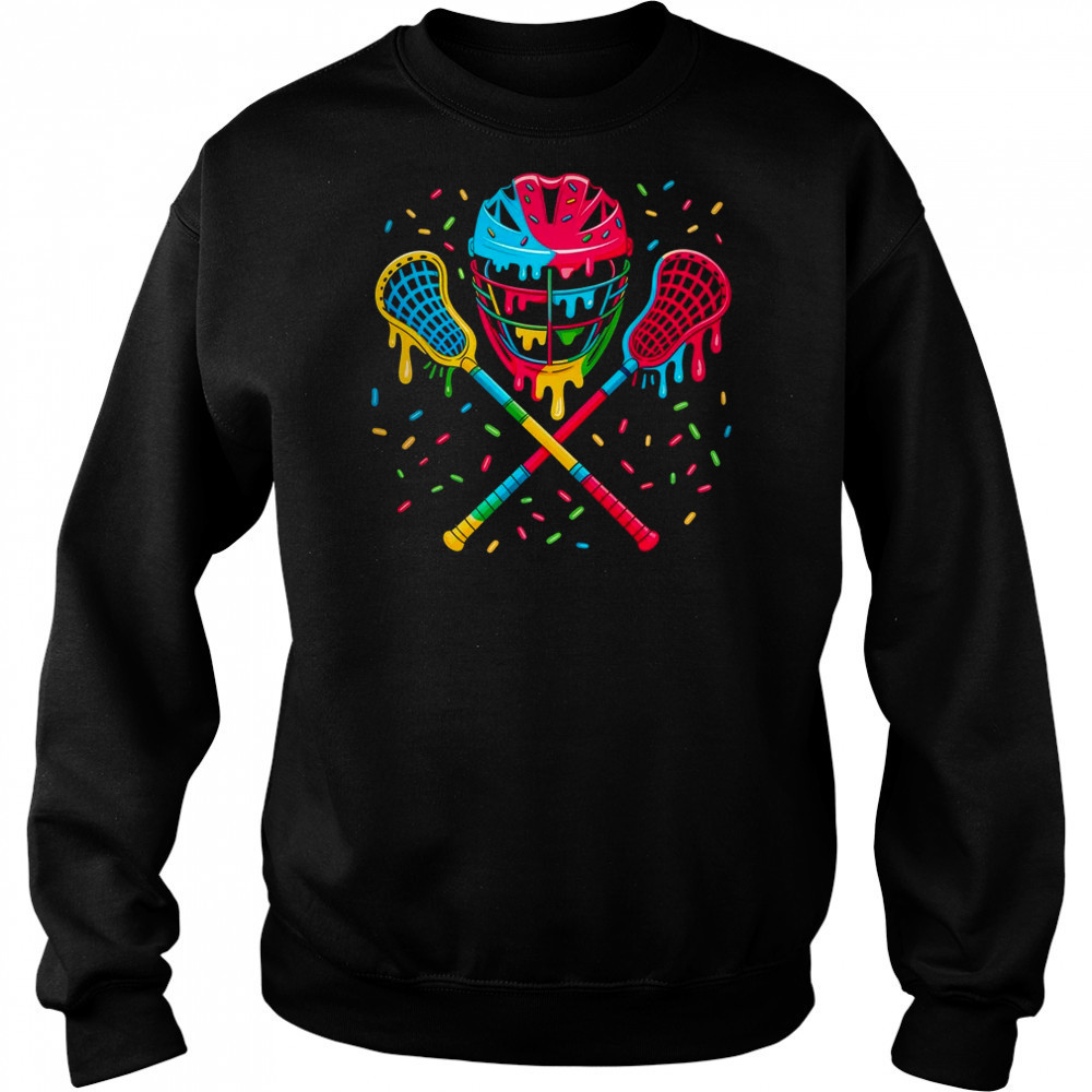 Lacrosse Drip Lax Sticks Helmet Melting Ice Cream shirt Sweatshirt