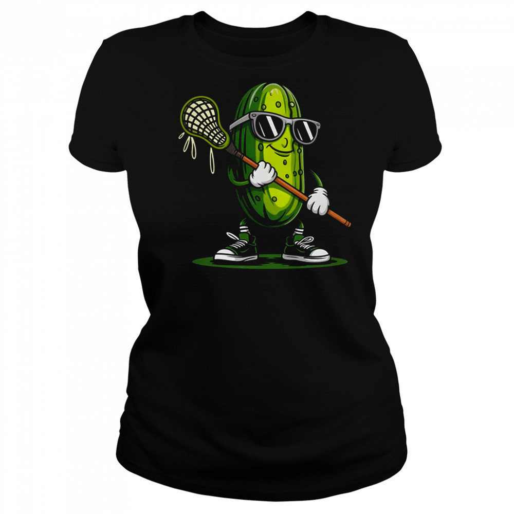 Pickle Playing Lacrosse Funny Sports For Boys Men Women shirt Women's T-shirt