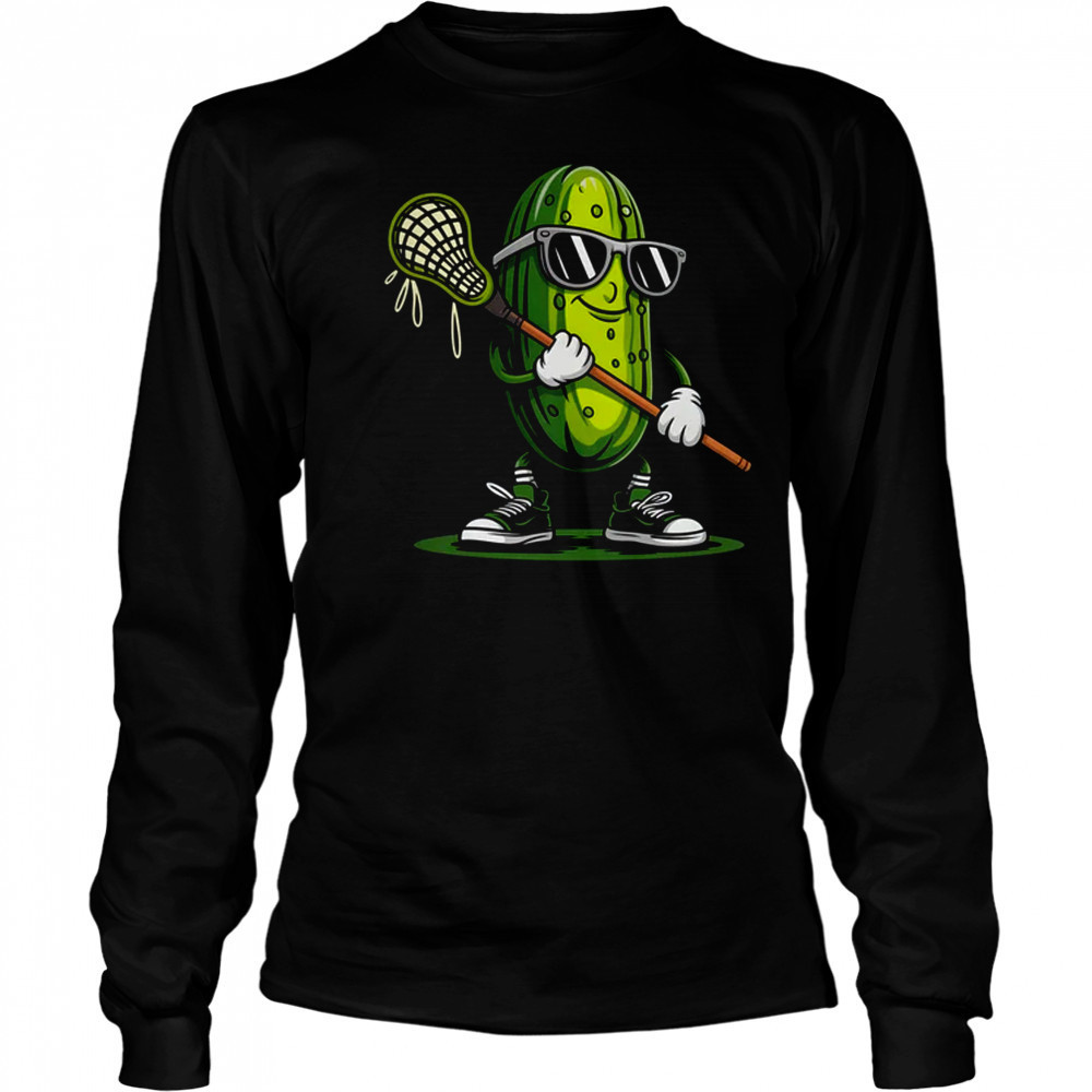 Pickle Playing Lacrosse Funny Sports For Boys Men Women shirt Long Sleeved