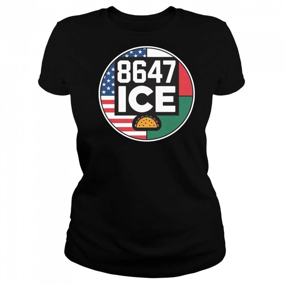 8647 ICE Taco Funny America Mexico Flag Shirt Women's T-shirt