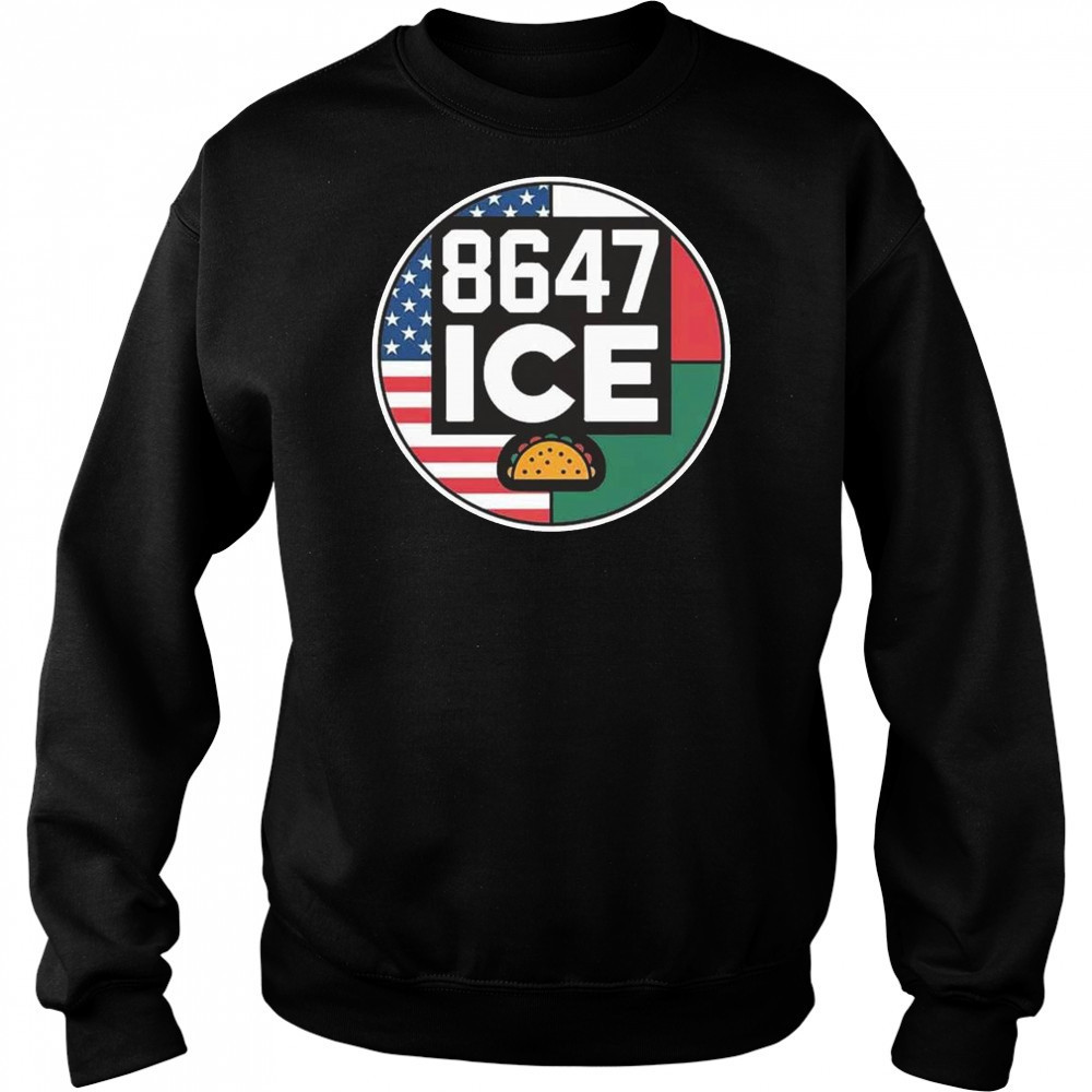 8647 ICE Taco Funny America Mexico Flag Shirt Sweatshirt