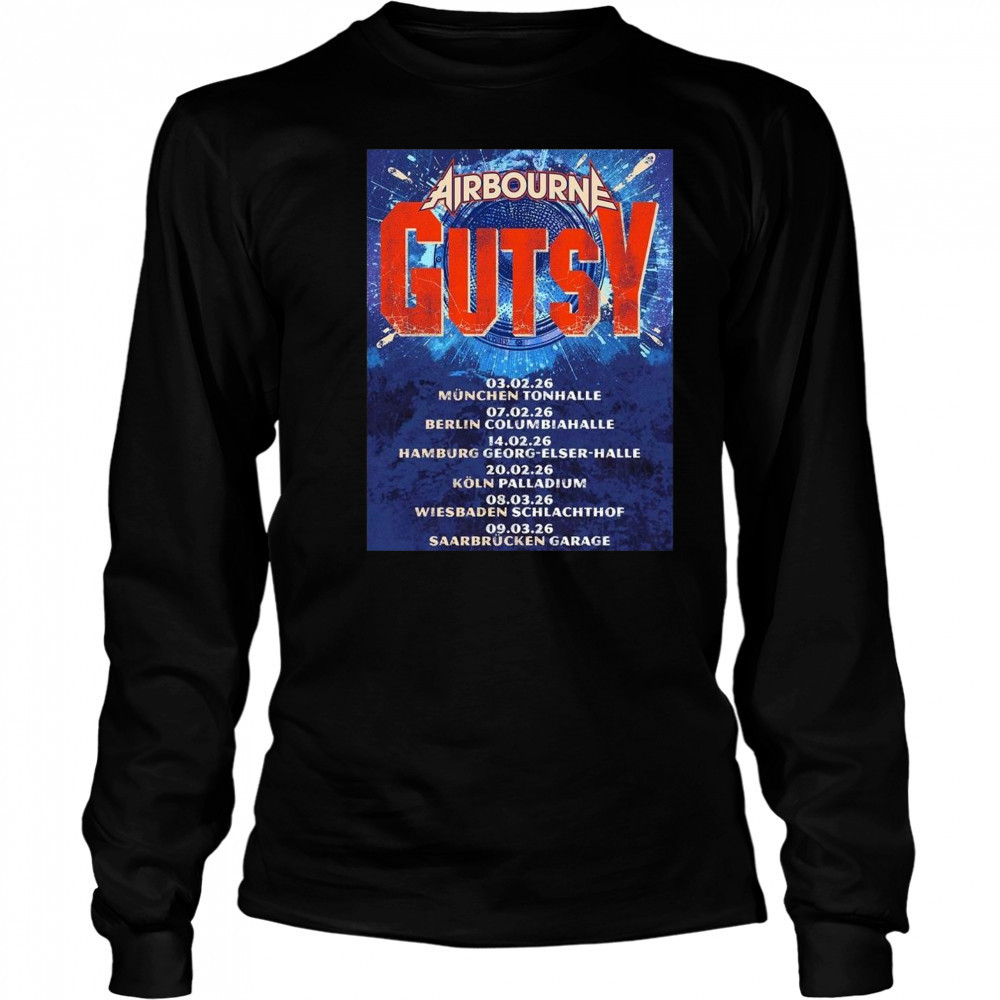 Airbourne Gutsy Germany Tour 2026 Shirt Long Sleeved