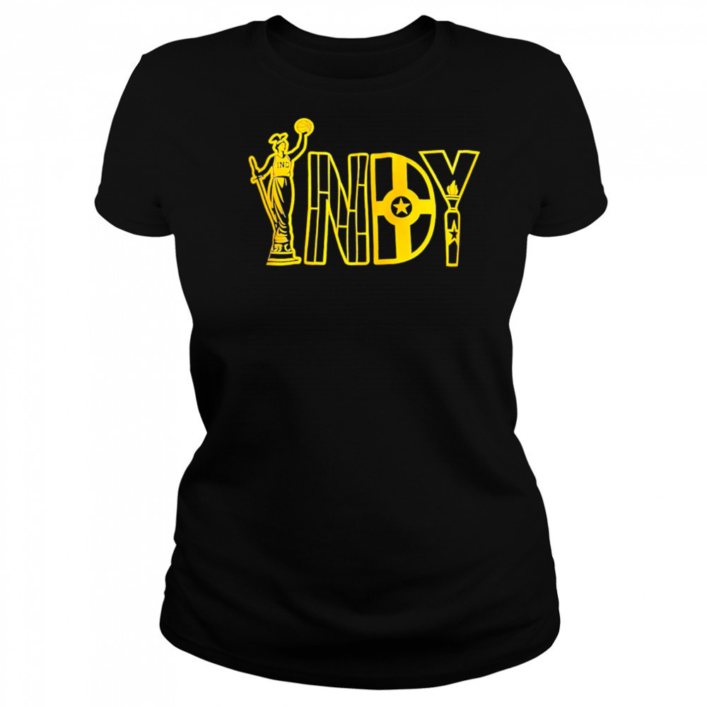 Basketball Statue INDY Yellow Star Torch Graphic Indiana Pacers shirt Women's T-shirt