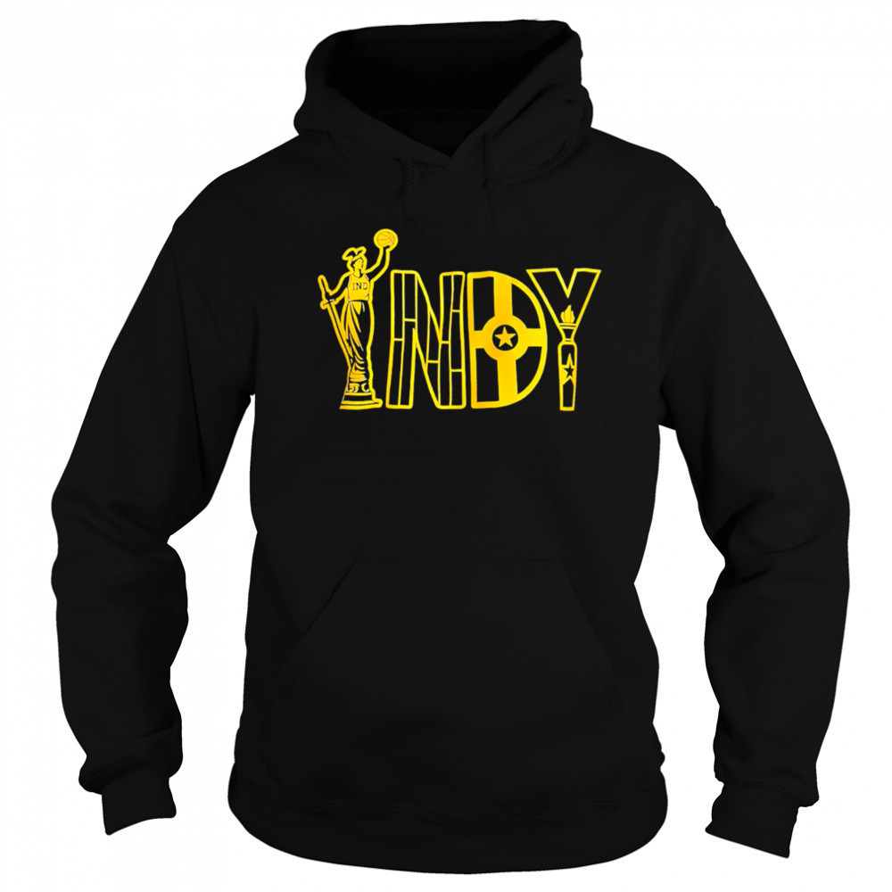 Basketball Statue INDY Yellow Star Torch Graphic Indiana Pacers shirt Hoodie