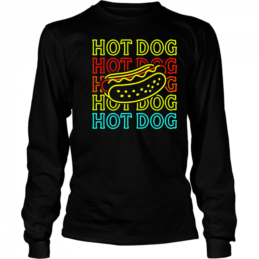 Hot Dog Fashion Neon Design shirt Long Sleeved