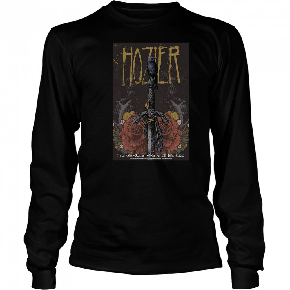 Hozier Jun 18 2025 Historic Crew Stadium Columbus OH Poster T-Shirt Long Sleeved