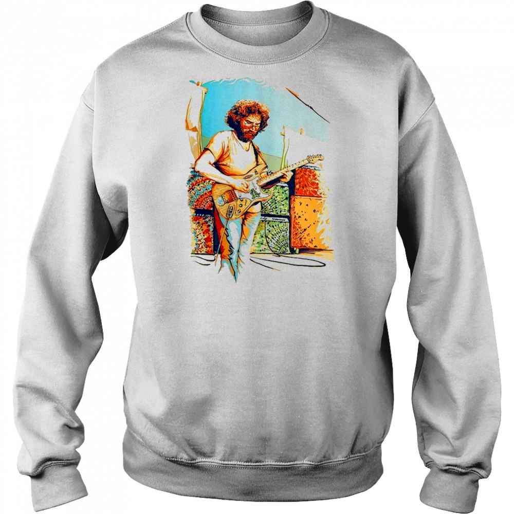 Jerry Garcia Alligator Guitar Portrait T-shirt Sweatshirt