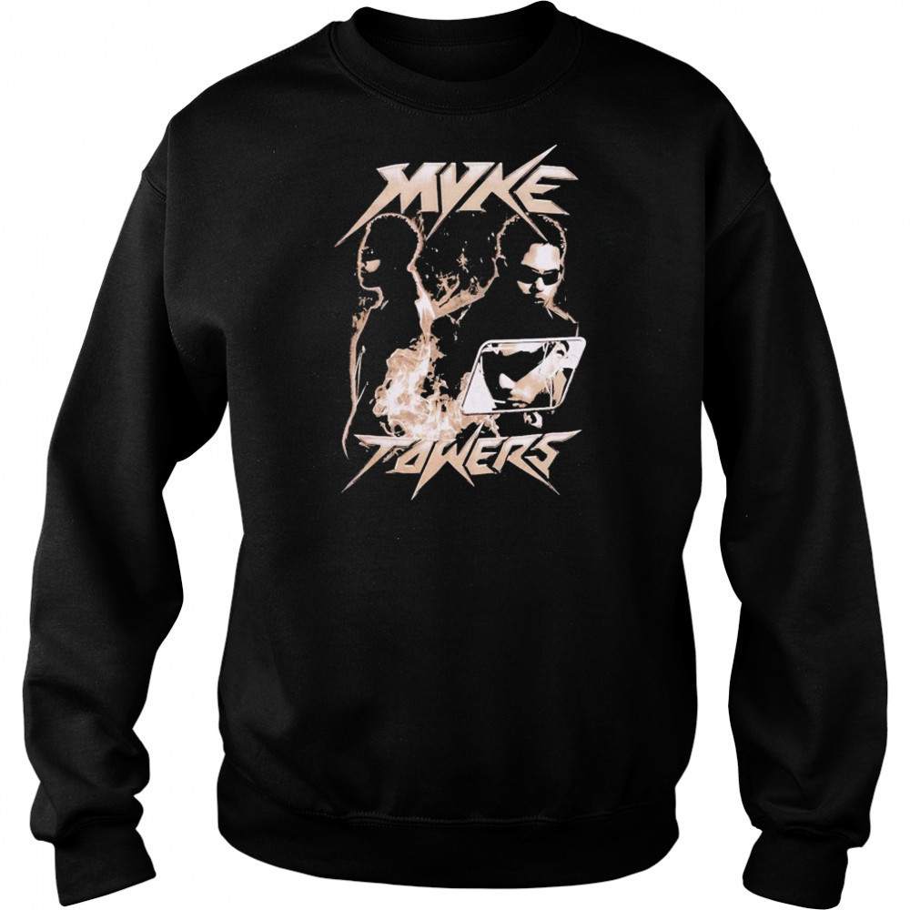 Myke Towers Fire Collage T-Shirt Sweatshirt