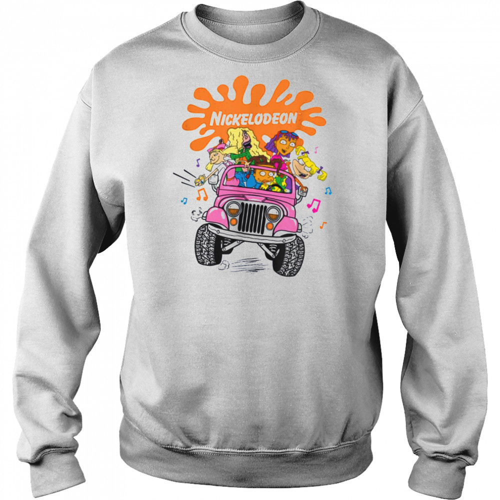 Nickelodeon Girls Jeep Ride Fun 90s Cartoon Vibes T Shirt Sweatshirt