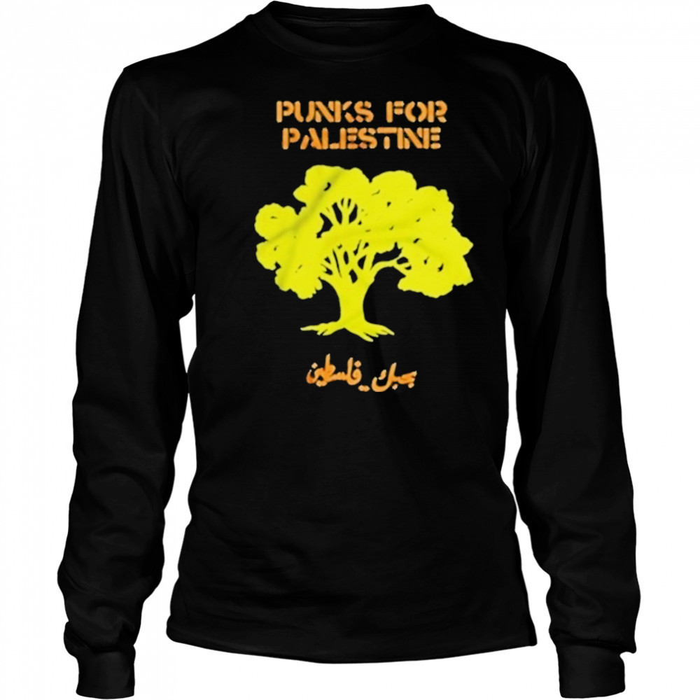 Punks For Palestine T-Shirt Long Sleeved
