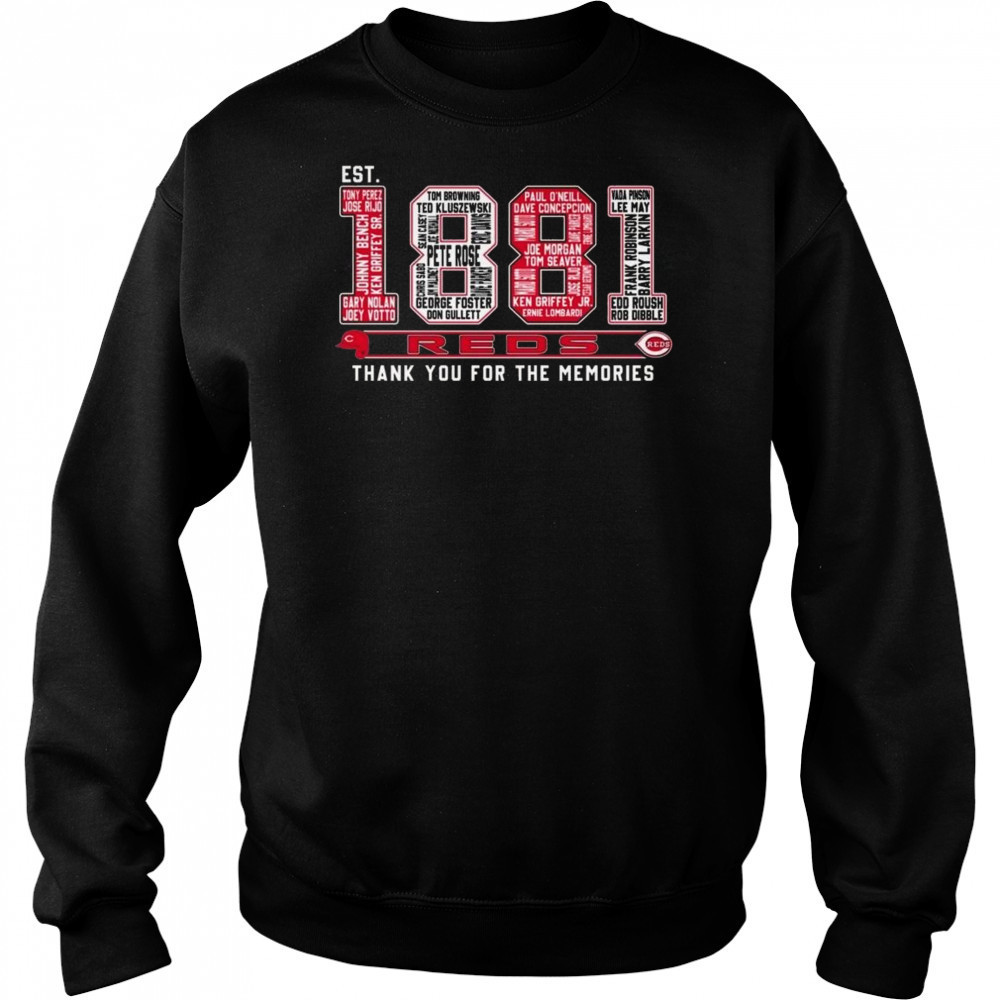 Cincinnati Reds Est 1881 Thank You For The Memories Shirt Sweatshirt