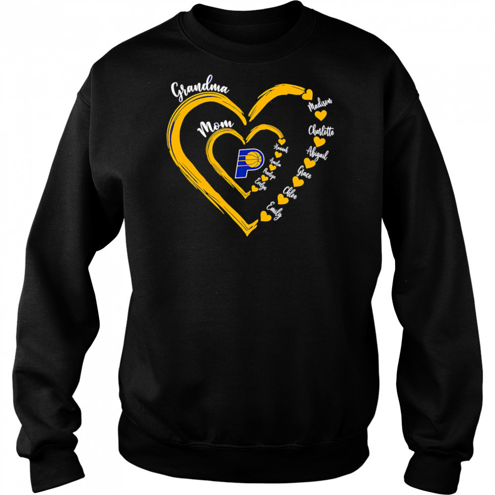 Grandma Mom Indiana Pacers heart shirt Sweatshirt