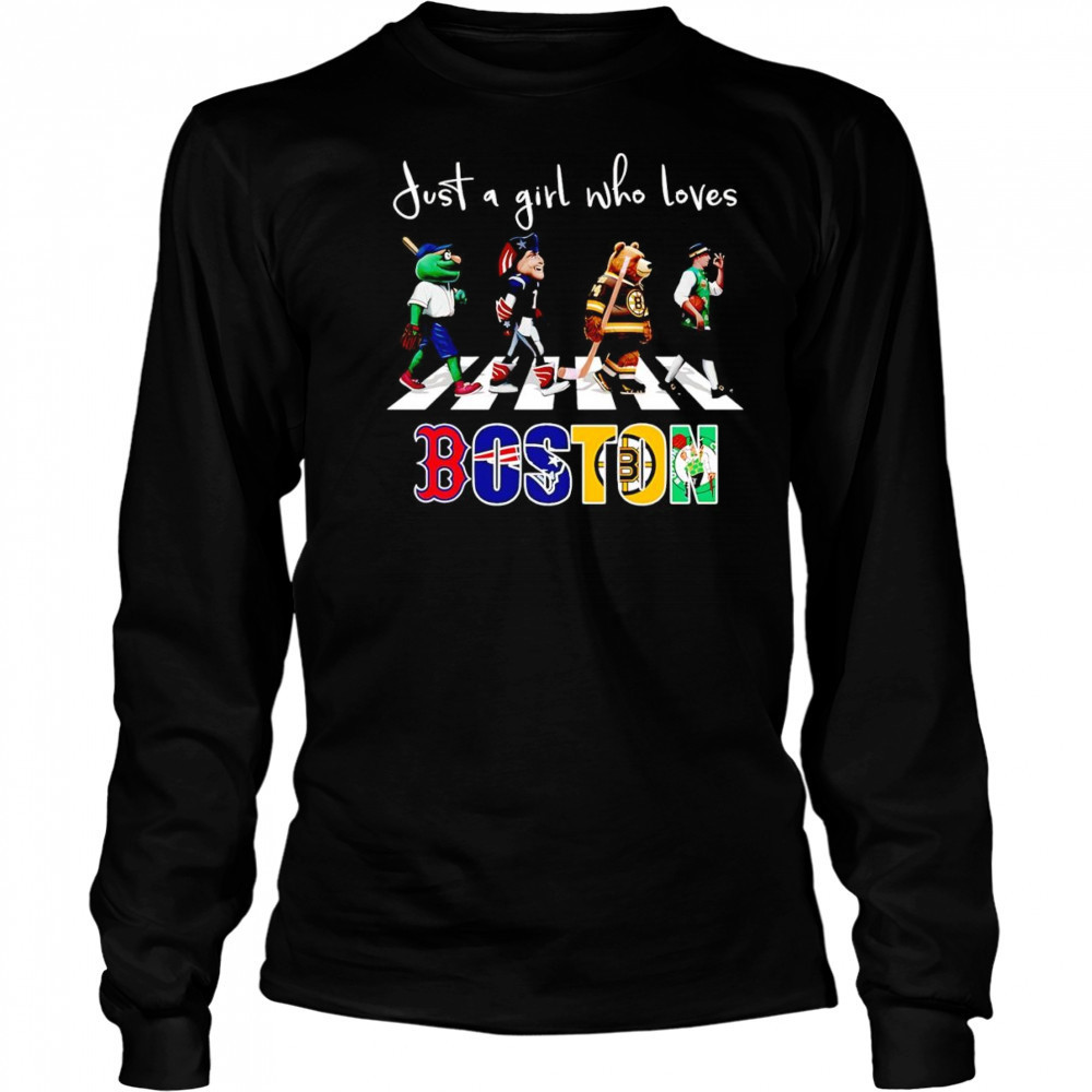 Just a girl who loves Boston sports mascot shirt Long Sleeved