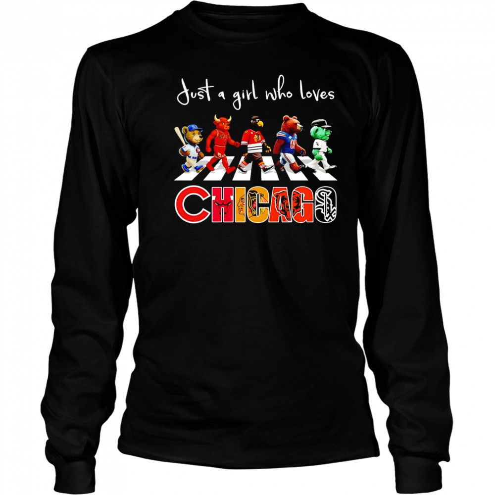 Just a girl who loves Chicago sports mascot shirt Long Sleeved