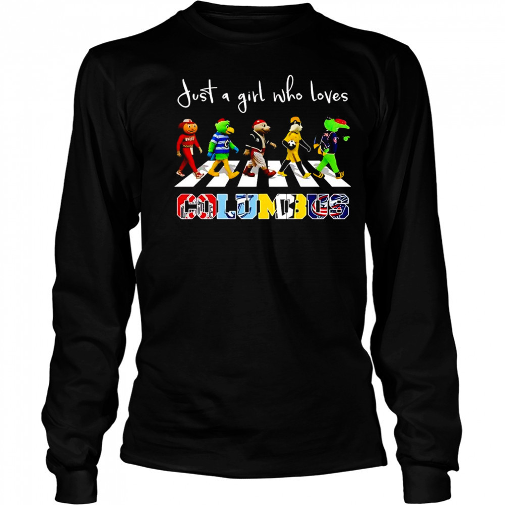 Just a girl who loves Columbus sports mascot shirt Long Sleeved