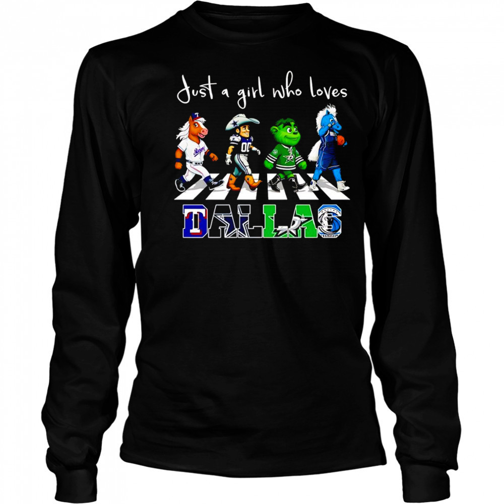 Just a girl who loves Dallas sports mascot shirt Long Sleeved