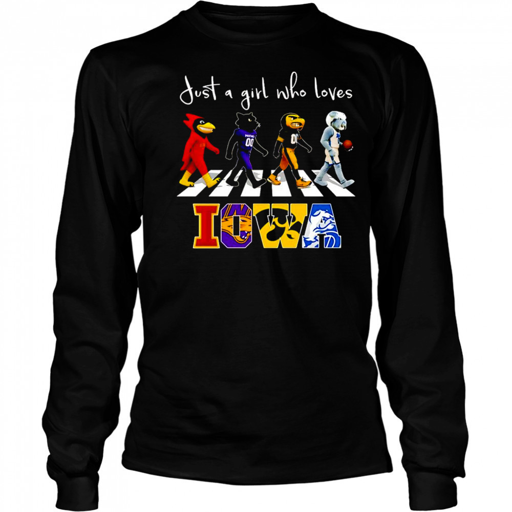 Just a girl who loves Iowa sports mascot shirt Long Sleeved