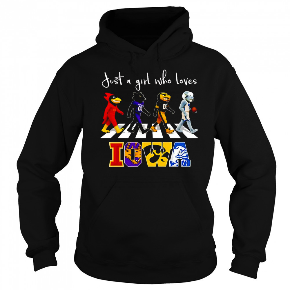 Just a girl who loves Iowa sports mascot shirt Hoodie