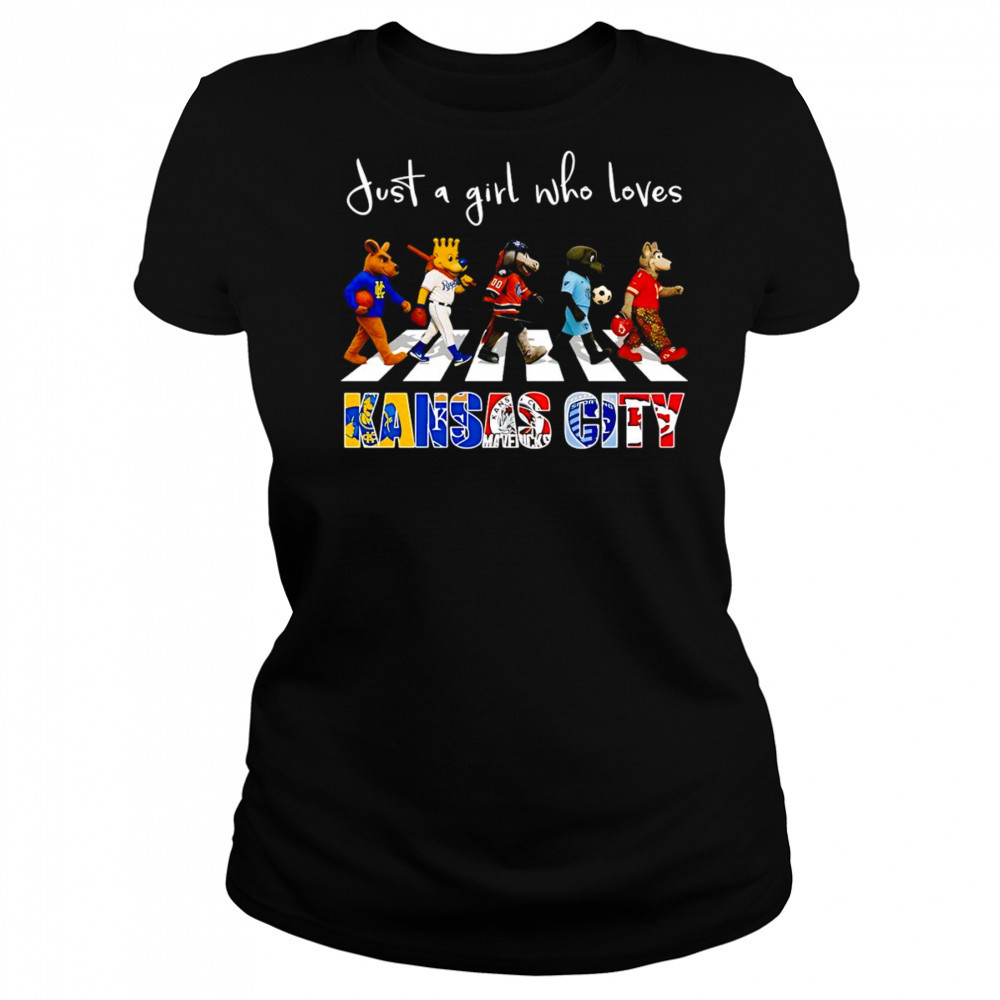 Just a girl who loves Kansas City sports mascot shirt Women's T-shirt