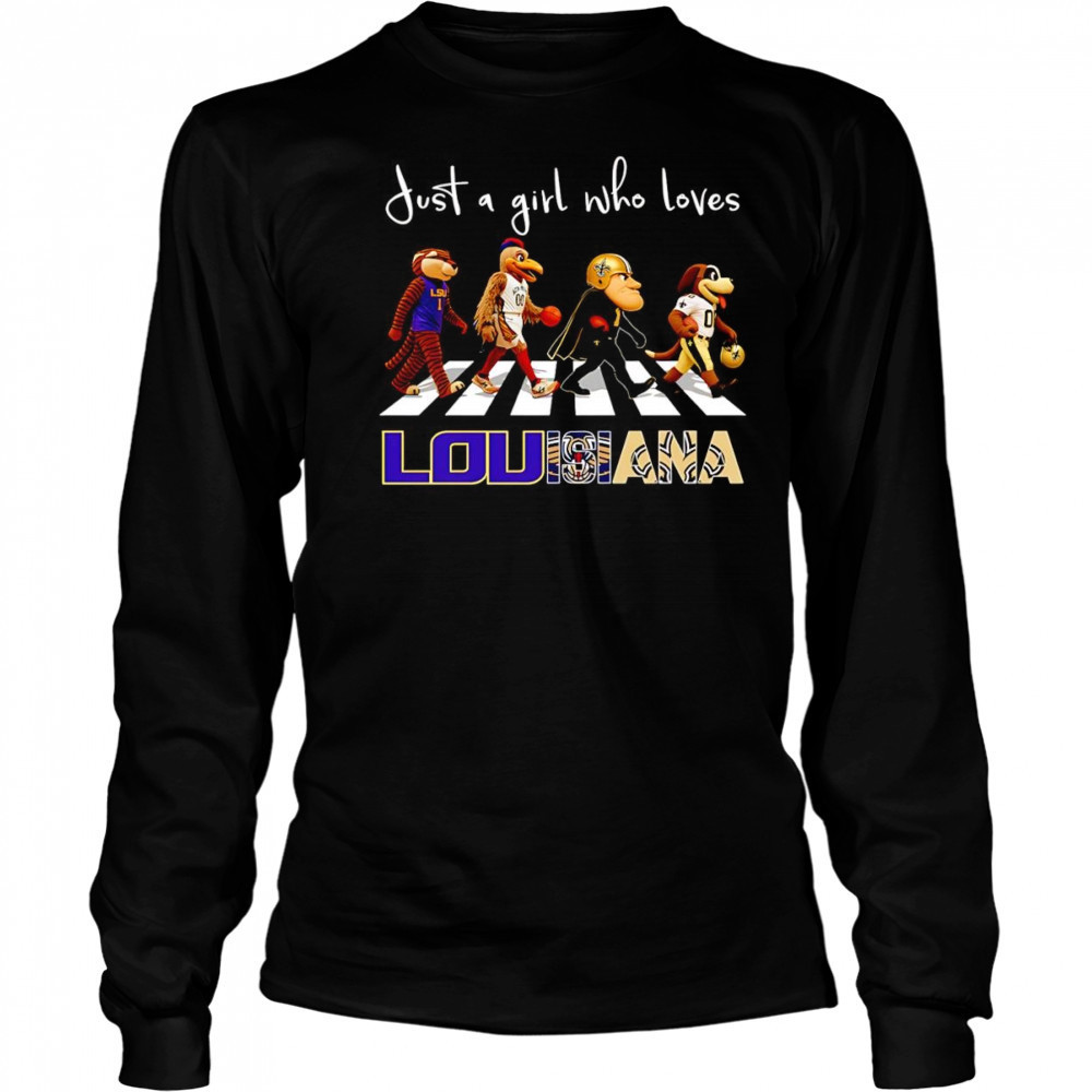 Just a girl who loves Louisiana sports mascot shirt Long Sleeved