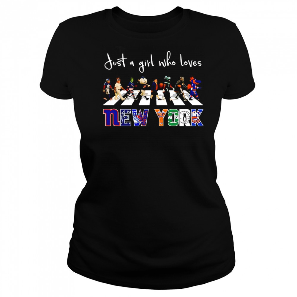 Just a girl who loves New York sports mascot shirt Women's T-shirt