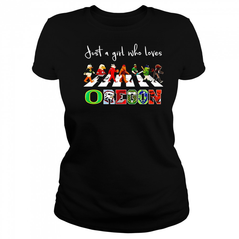 Just a girl who loves Oregon sports mascot shirt Women's T-shirt