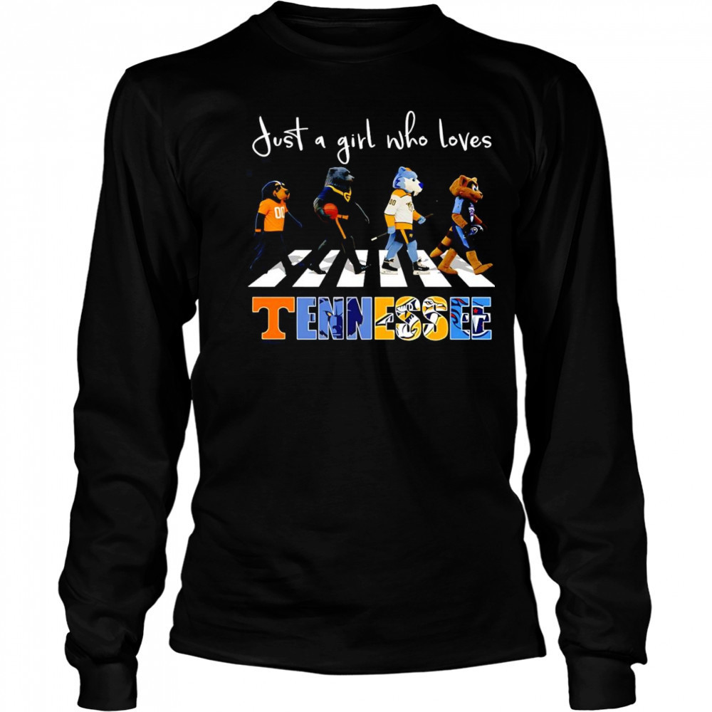 Just a girl who loves Tennessee sports mascot shirt Long Sleeved