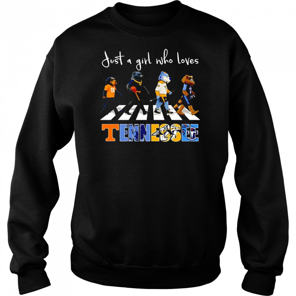 Just a girl who loves Tennessee sports mascot shirt Sweatshirt